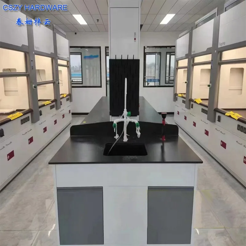 Best Quality & Low Price Steel Wood Physics High School Lab Furniture, Chemistry Laboratory Island Work Bench