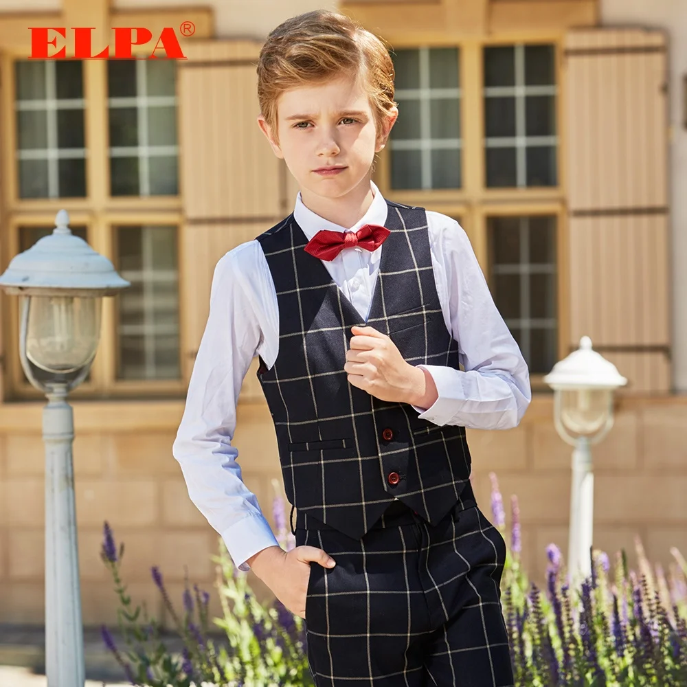 ELPA boys suit clothing set baby Blue plaid boy formal occasion suits for wedding/Show