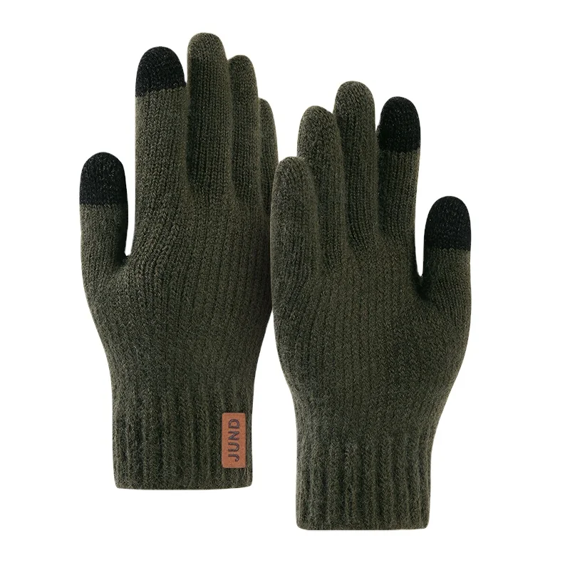 Модные противоскользящие теплые вязаные перчатки унисекс с сенсорным экраном для мужчин и женщин, для вождения, езды на велосипеде, зимние перчатки