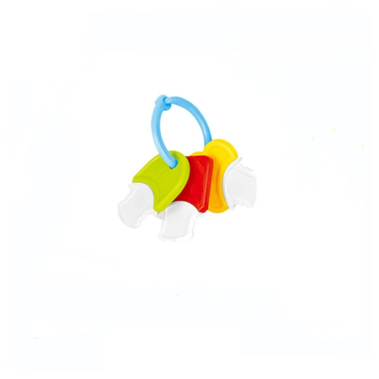 China made shaking teething plastic rattle soft helper teeth baby teether with bottle box