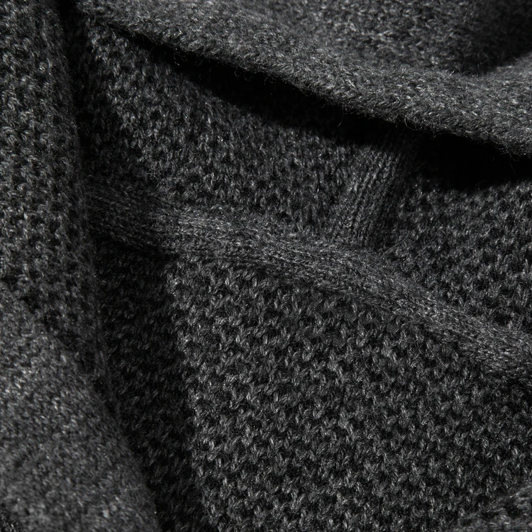 Cashmere Cardigan Hooded Knitwear Vintage Embroidery Cashmere Hoodie Custom Men Warm Casual Cashmere Knit Hoodie