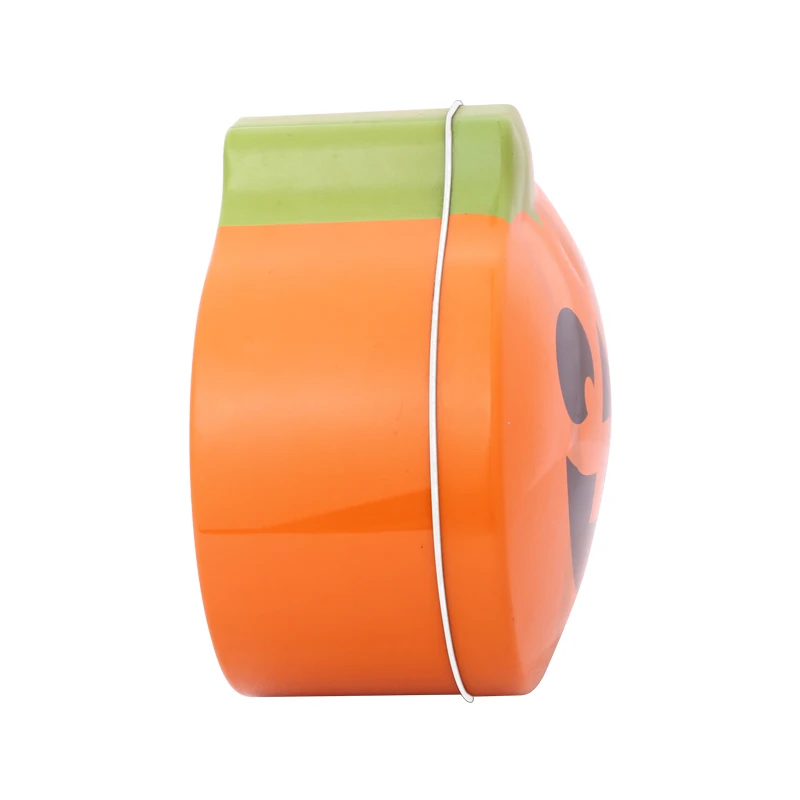 Customizable Halloween Pumpkin Decorative Metal Box Wholesale Candy Container with Bulk Order Available Tin Box