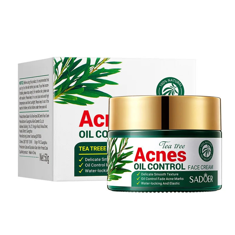 SADOER Oil-control Acne Mark Fade Herbal Natural Tea Tree Cream Anti-acne Smoothing Pimple Repairing Facial Cream