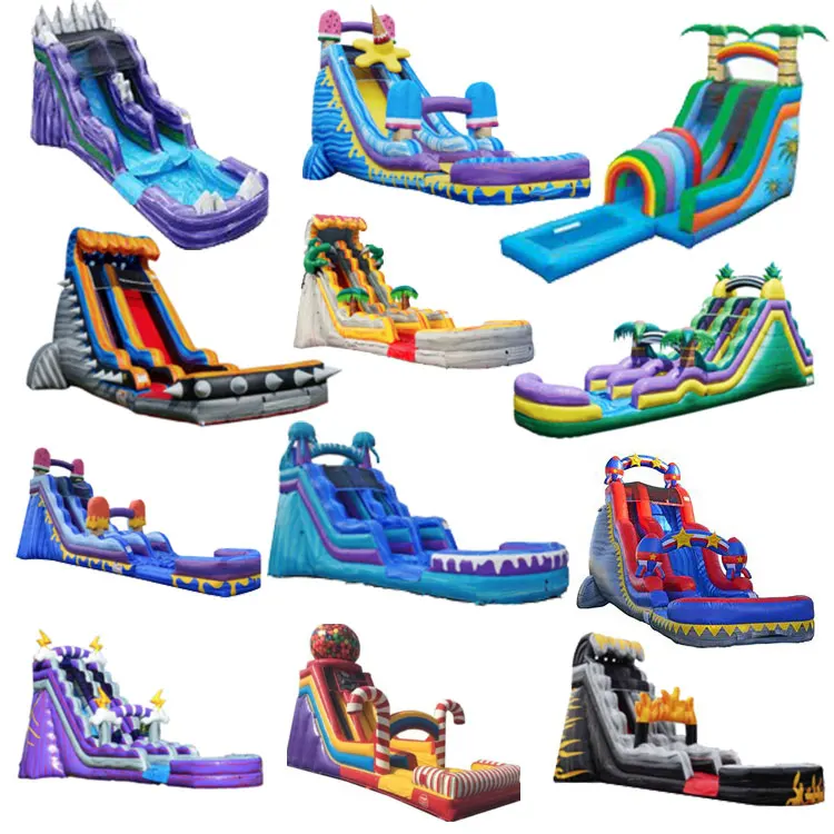 High Dual Water Slide Thrilling Commercial Inflatable Water Slide for Adults Outside Inflatable Games Swimming Pool Fun