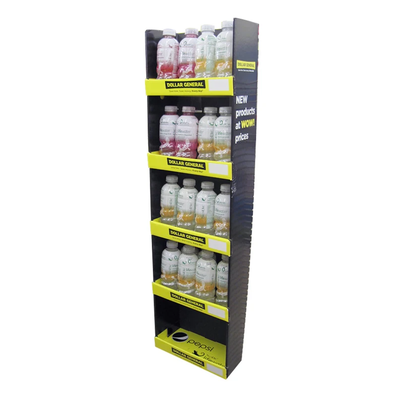 Custom Pop Floor Retail Store Product Display Unit Stands Candy Food Beverages Cardboard Display Rack Corrugated Cardboard