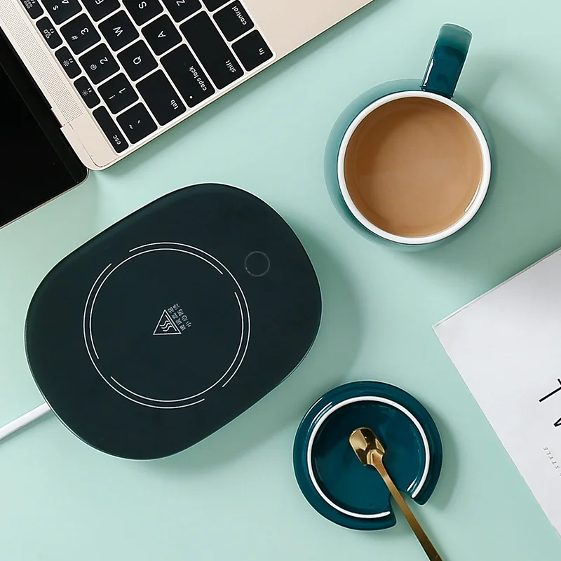 Custom Logo Gift Valentine Wedding Company 55 Degree Cup Sublimation Electric Warmer Souvenir Tea Mug Box Ceramic Coffee Cup Set