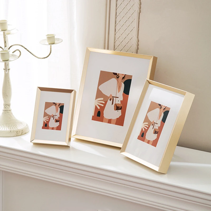 Factory Custom Aluminium Metal Photo Picture Frame Wall Decoration Table top Display High Quality