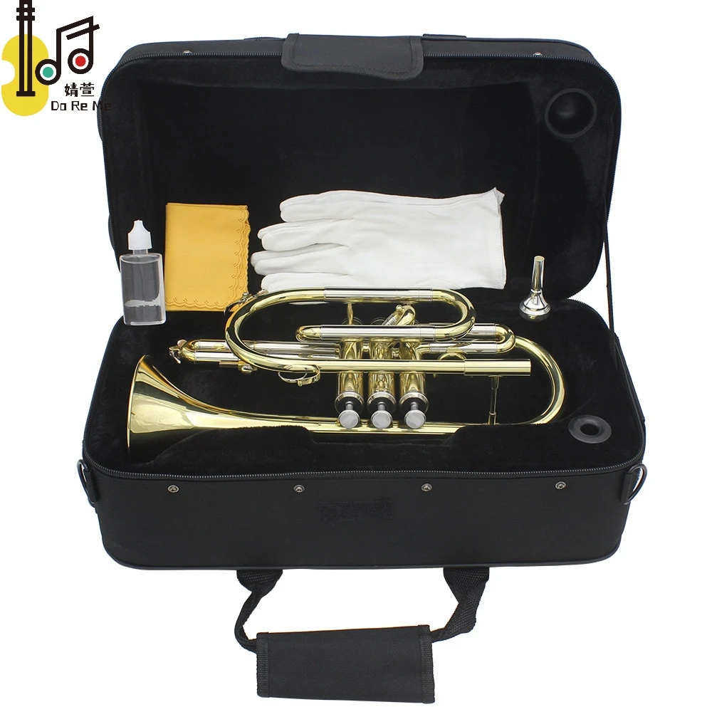 Trumpet B flat brass cornet band orchestra for school beginner teacher favor Trumpet with case mouthpiece valve oil used set