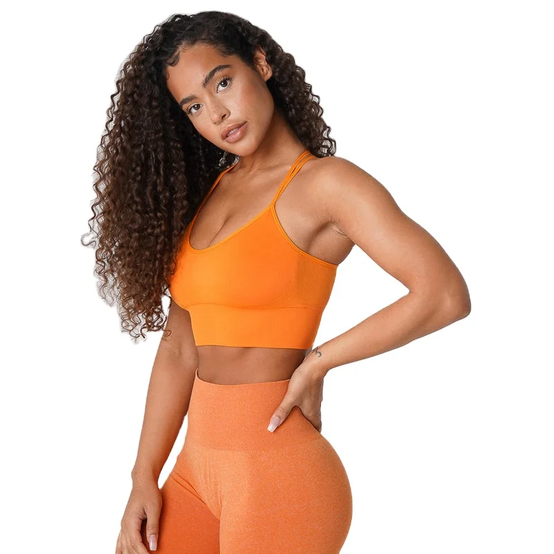 87% nylon 13% spandex Fabric Yoga Gym Top NV Flourish Seamless Bra XS-L Size women bra