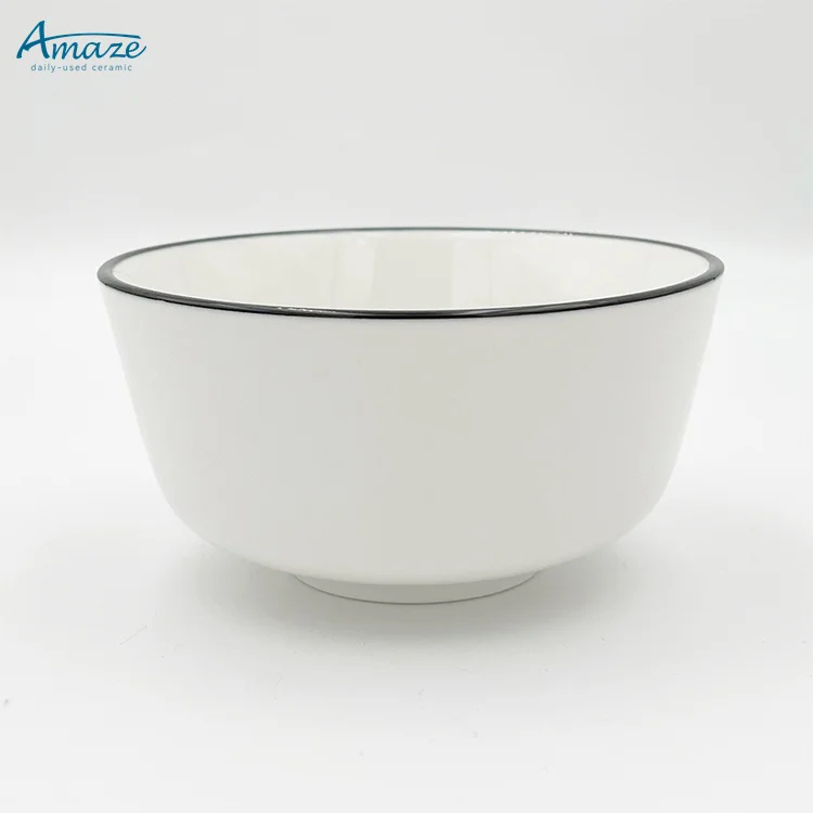 Hot sale home goods modern style kitchen white porcelain ceramic cereal white lunch bowl