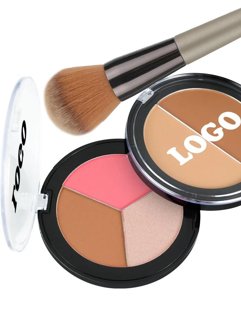 Customized DIY 2 In 1 Makeup Contour Palette Face Powder Cruelty Free Private Label Blush Palette