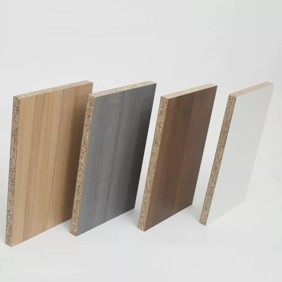 Melamine Paper Laminated Particle Board 9-25Mm E1 Melamine Facing Particle Board