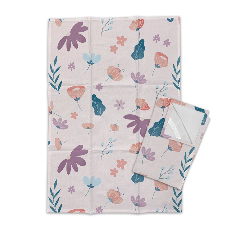 Wholesale custom digital printing linen cotton kitchen tea towel cotton twill fabric sublimation tea towels