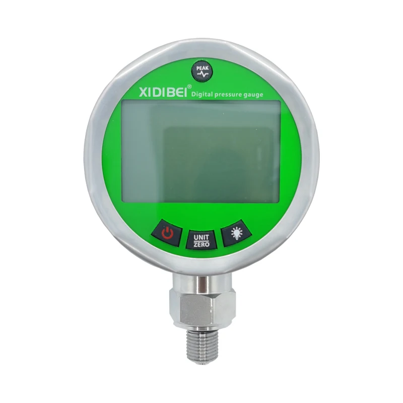Green Digital Meter Stability Pressure Sensor Stainless Steel Vacuum Pressure Gauge
