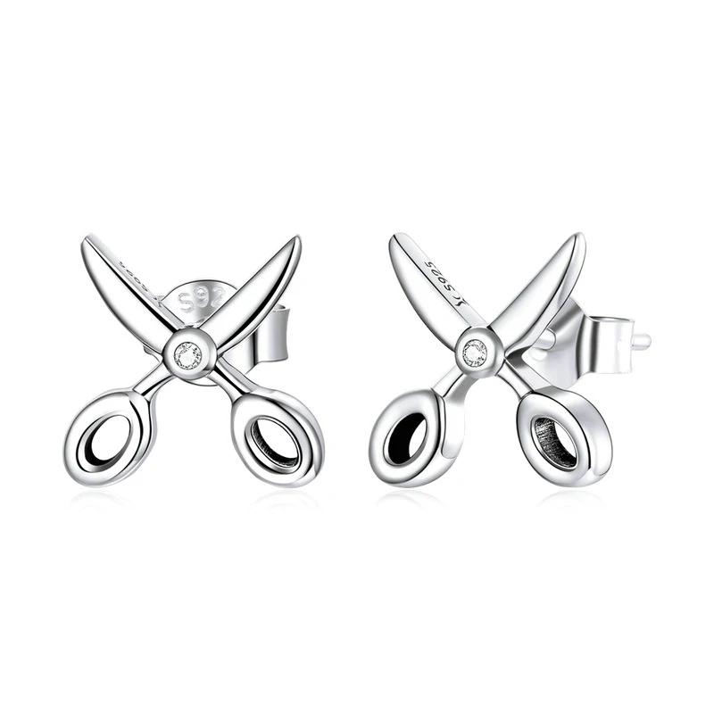 Original fashion sterling silver small scissors earrings 925 stud earrings