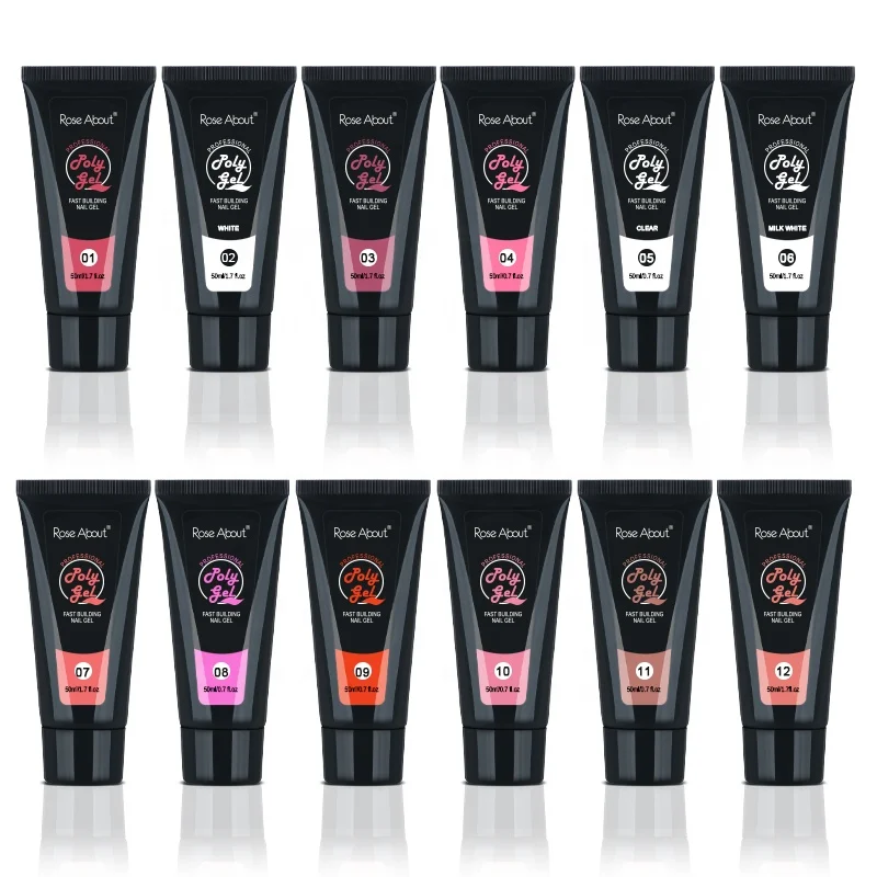 Wholesale Factory Price High Quality 50ml UV Poly Gel For Nails OEM/ODM Free Sample Long Lasting Gel