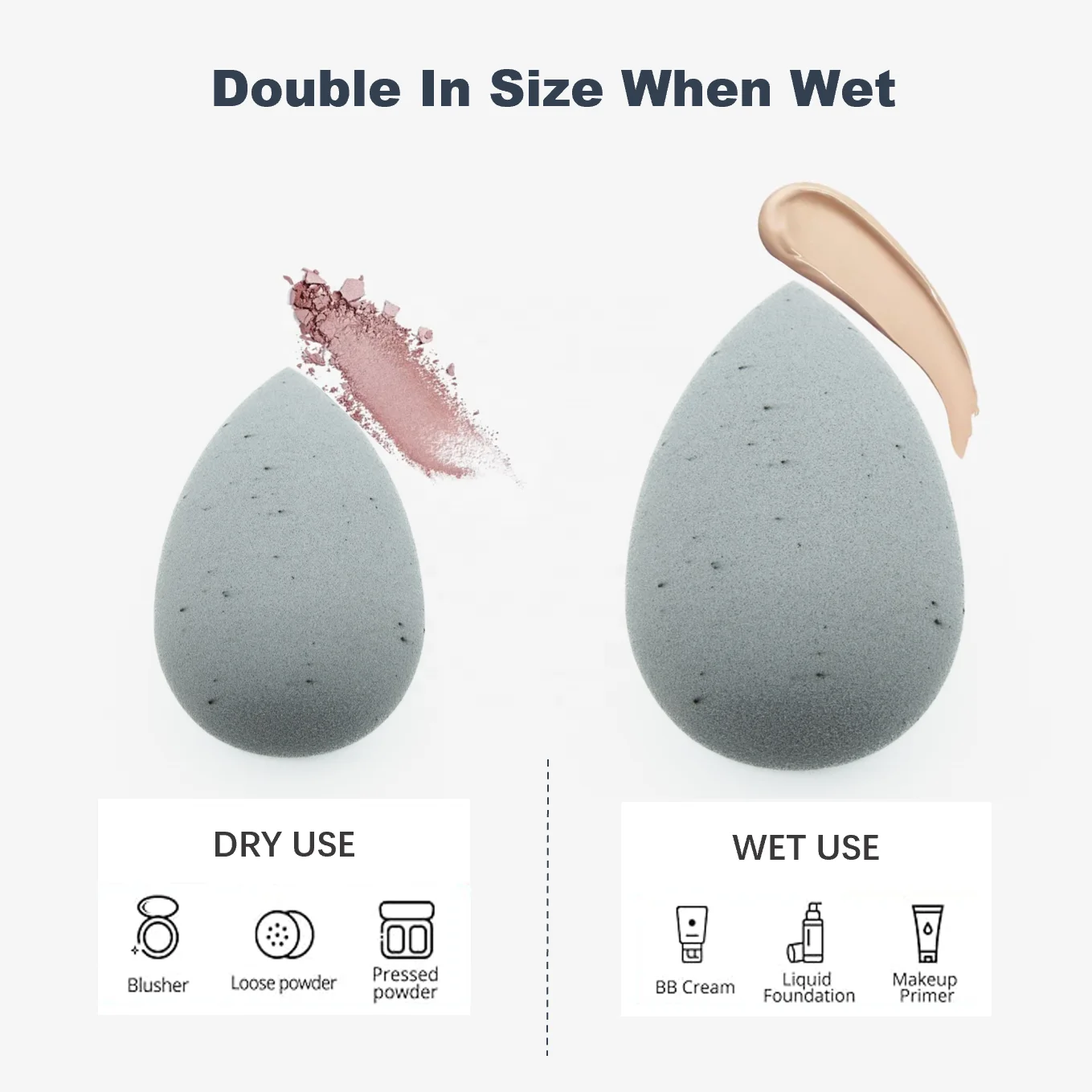 2024 Coconut Shell Infused Makeup Sponge Natural Color Latex-Free Washable Foundation Blending Sponges Multi-Cosmetics Facial