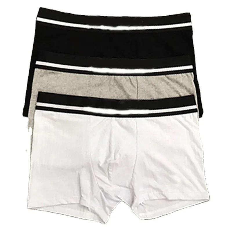 Breathable Solid Knitted Men Boxers Briefs OEM Shorts Custom Logo Wholesale Man Underwear Cotton Boxer