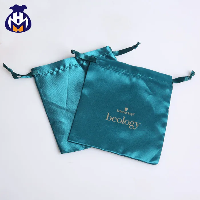 wholesale small custom large drawstring satin bag with logo printed gift satin drawstring bag