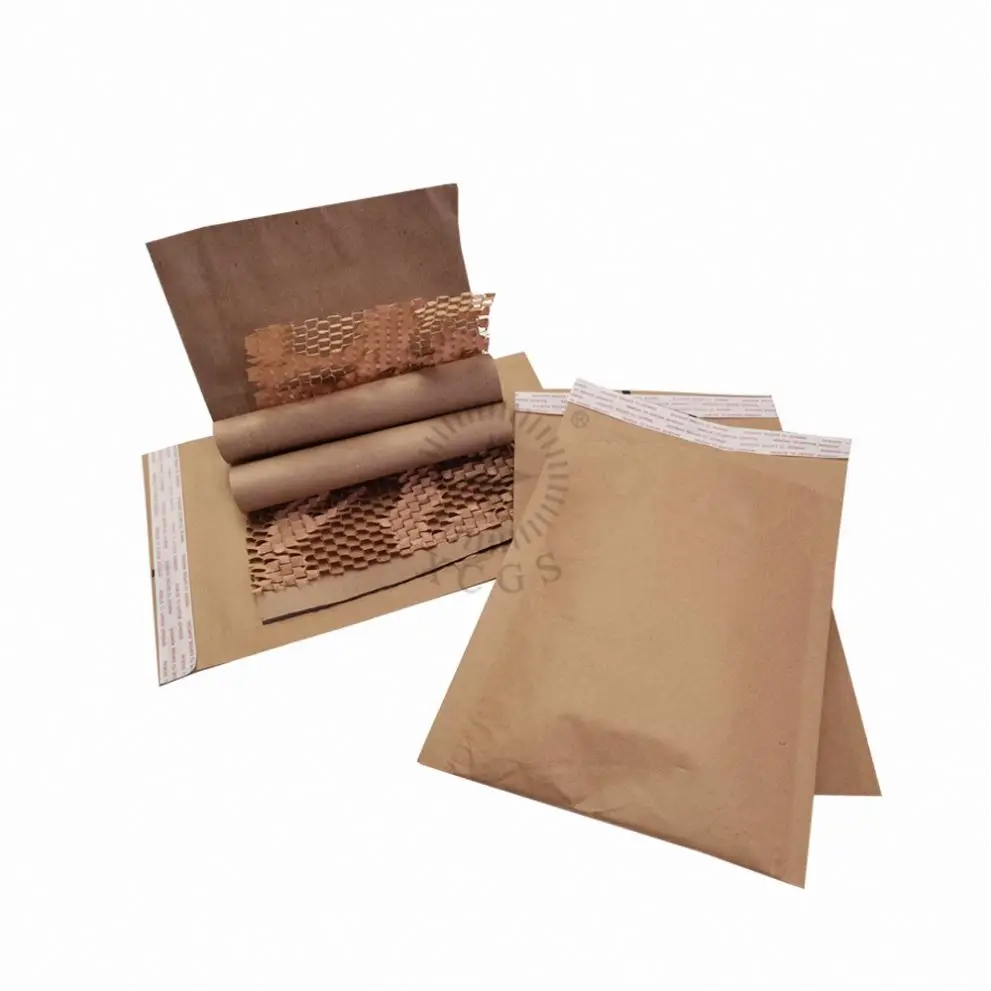 Wholesale Custom Printed Kraft Paper Shipping Envelopes Eco-friendly Cosmetic Gifts Cushioned Protective Packaging Mailers