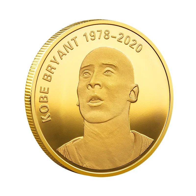 Kobe Bryant 1978-2020 set 4 gold silver plated metal decorative coin, NBA Lakers MBMBA players Commemorative Coins