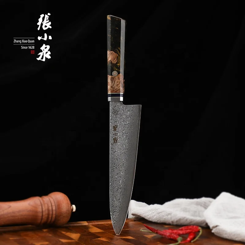 OEM cooking knife damascus steel chef knife 67 layers damascus chef knife