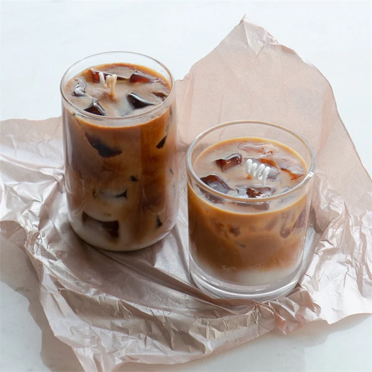Ice coffee cube Aromatherapy Candles milk coffee Scented indoor decoration with souvenir