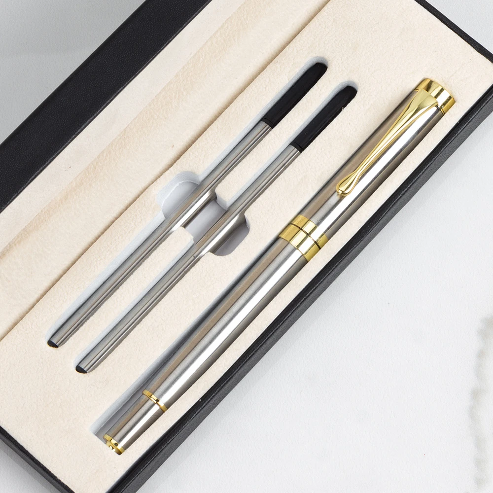 Gift box packaging Luxury Metal Ballpoint Pens School Business Office Signature Roller Pen Writing Student Stationery Supplies