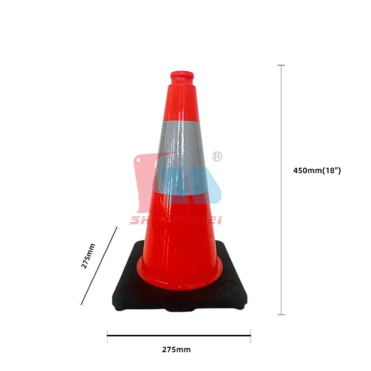 PVC Orange Traffic Cones Reflective Flexible Mini Plastic Safety Black Base Fluorescent Collision Traffic Control Driveway Cone