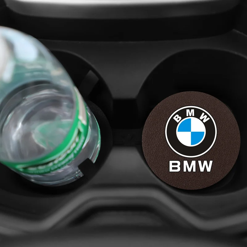  2 шт. кожаные автомобильные накладки на чашки BMW E46 E90 E60 F10 E39 F30 E36 F20 E87 E70 E91 E30 G30