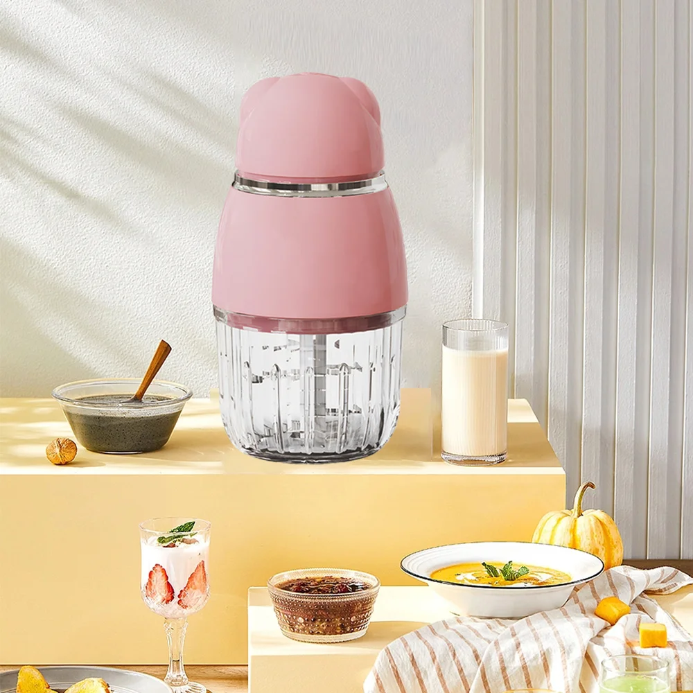 Glass Container Mini Food Manual Smoothie Oat Milk pink Personal Mixer Grinder Chopper Electric Vegetable Baby Food Makers