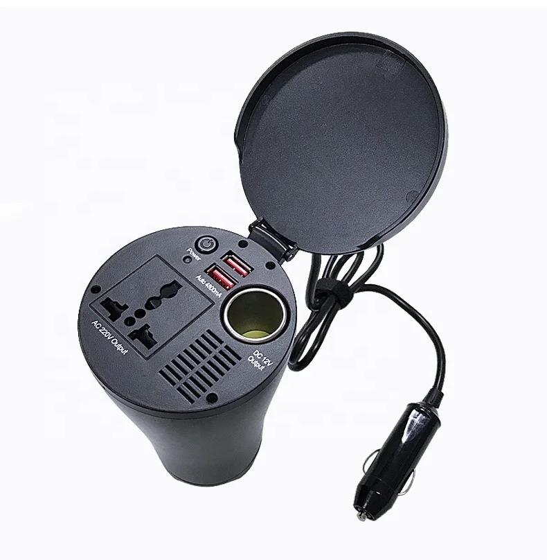 Автомобильный инвертор 12 В до 110 220 с двумя USB 150 Вт автомобильный мощности для