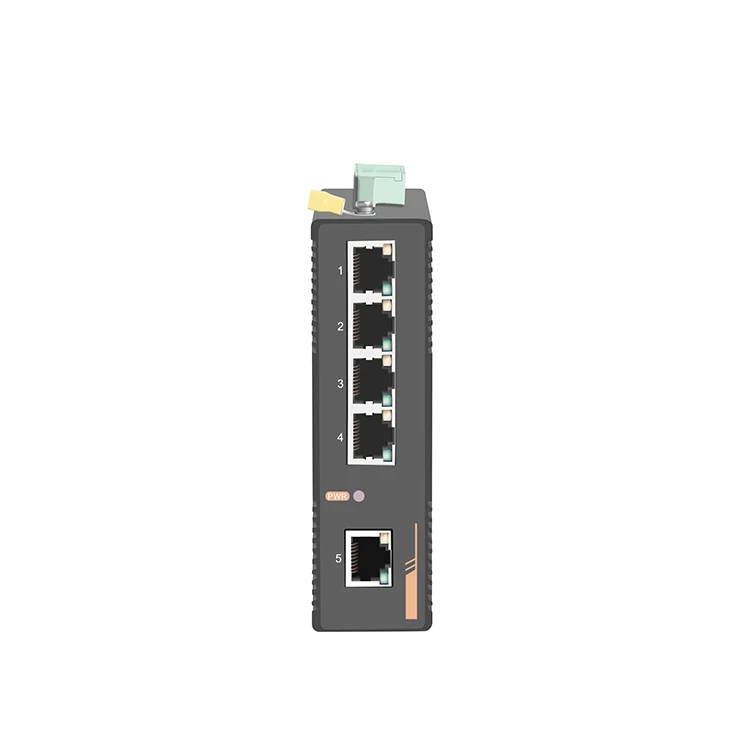factory OEM 12VDC 24VDC 48VDC 5 port 100M ethernet industrial grade din rail network switch