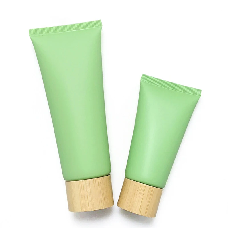 50g 60g 80g 100g 120g Empty Hand Cream Tube Bamboo Wood Cover Plastic Cosmetic Packaging Tube for Lotion Cream Shampoo