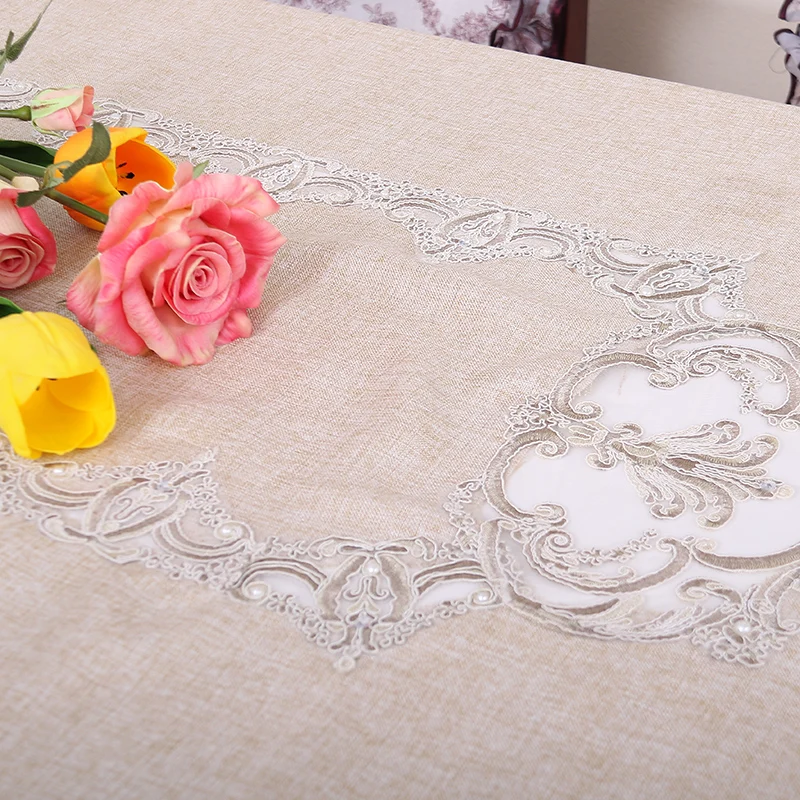 New Design Festival Fibre Table Cover embroidered Lace New Design Table Cloth