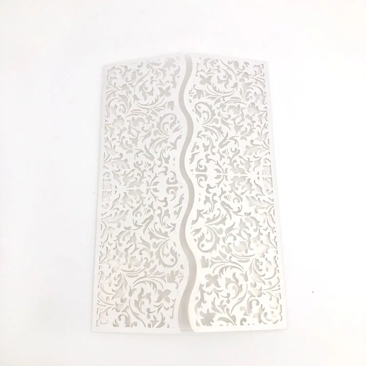 Metallic Finish Laser Cut Card For Wedding and Invitation