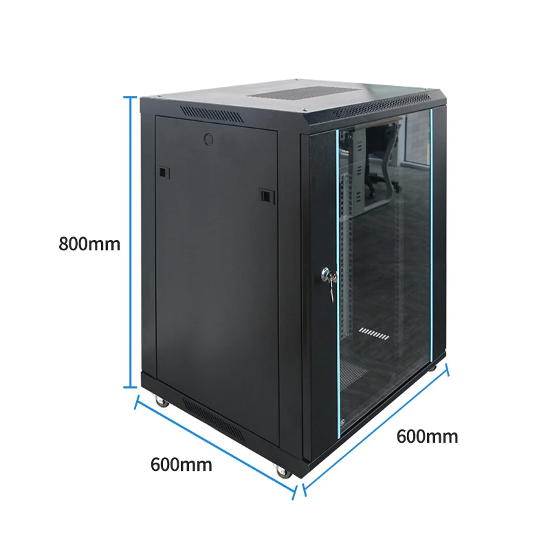 Internet Servers School Equipment Rack Mount Frame Server Lock Microdata Center 15U Rackmount Telecom Cabinets