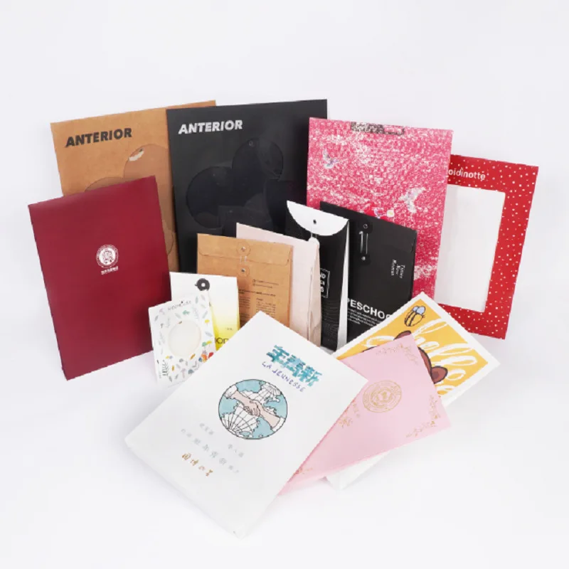 Wholesale Custom logo fashion design Kraft Paper Seal Water Glue A3 A4 A5 different Size Packaging Envelope