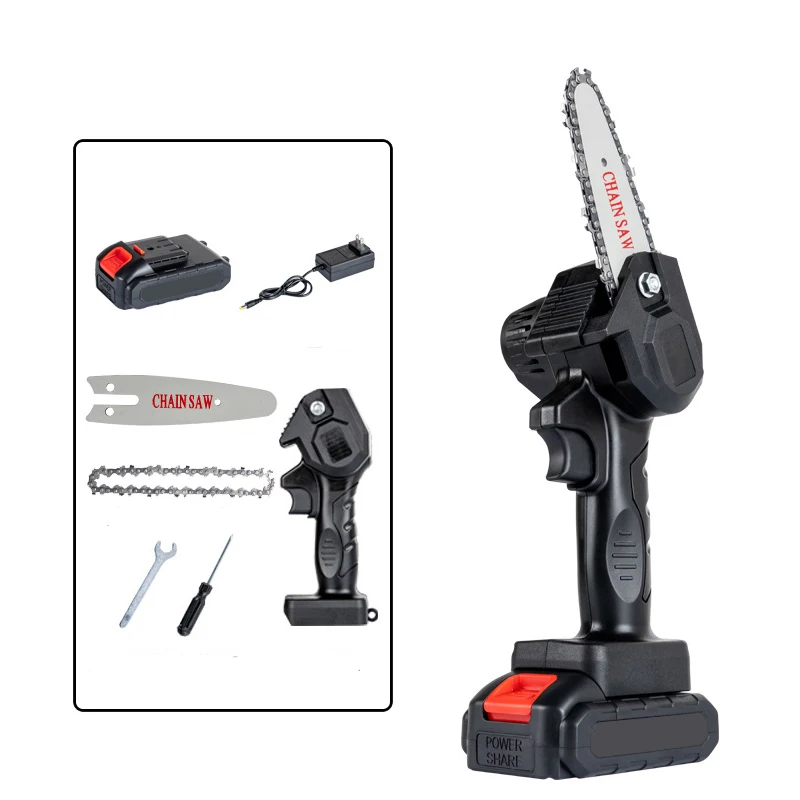 Mini Chainsaw 4 Inch Battery Powered Cordless Chainsaw Portable One Handed Rechargeable Electric Chainsaw for Tree Trimming