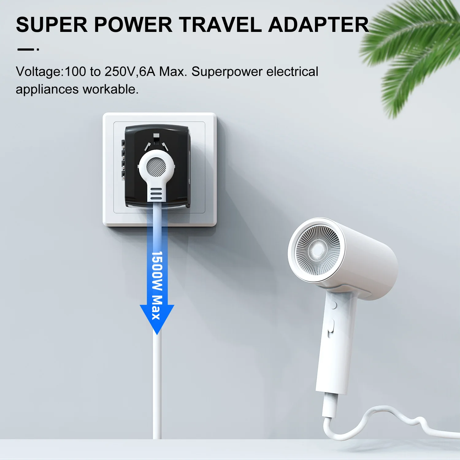 Universal Travel Adapter 100V-250V AC AC Power Plug Adapter 3 USB and 1 Type C Ports for for USA EU UK AU Cell Phone Laptop