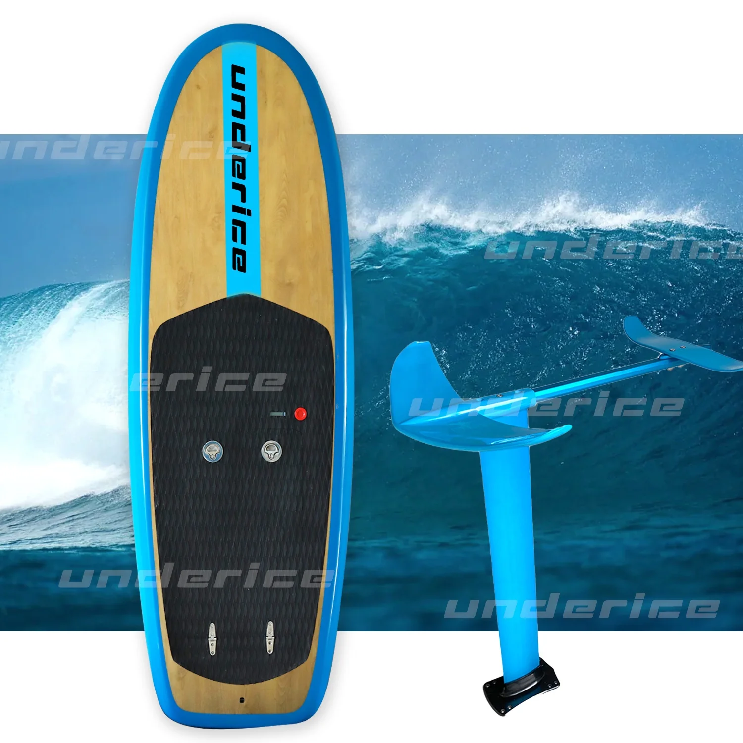 90 Mins Running Time Fast Speed Gray Wood/bamboo Custom logo and Color Efoil Jet Board Electric Foil Surf Power