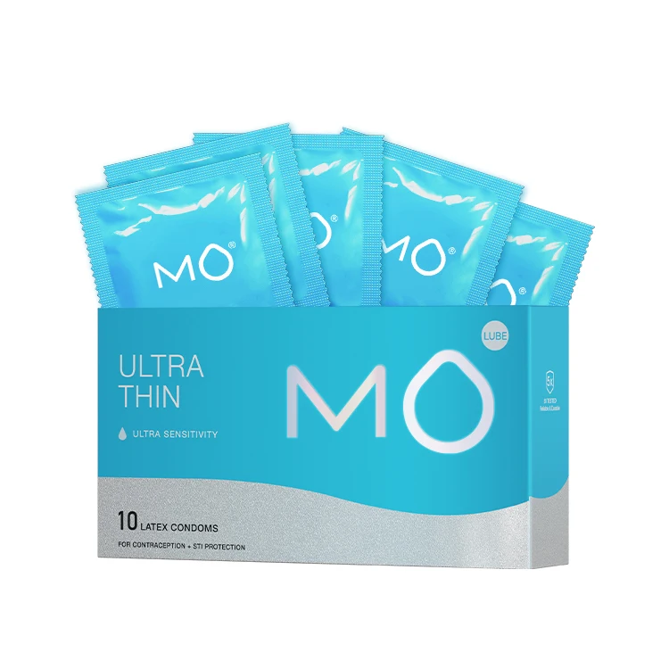 MO 10 Counts Ultra Thin Condoms For Men Adult Sex Toys Natural Rubber Latex Silicone Super Thin Condom