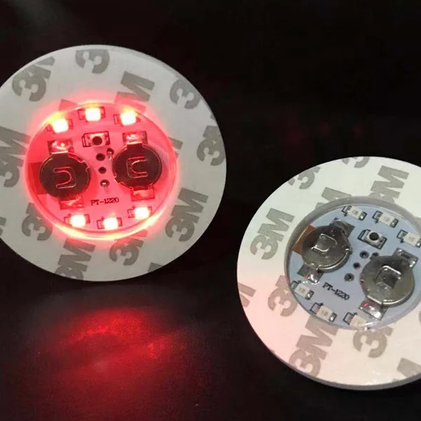 Direct Factory Price Led Bottle Coasters Sticker Colorful Waterproof Flashing Led Cup Coaster For Party