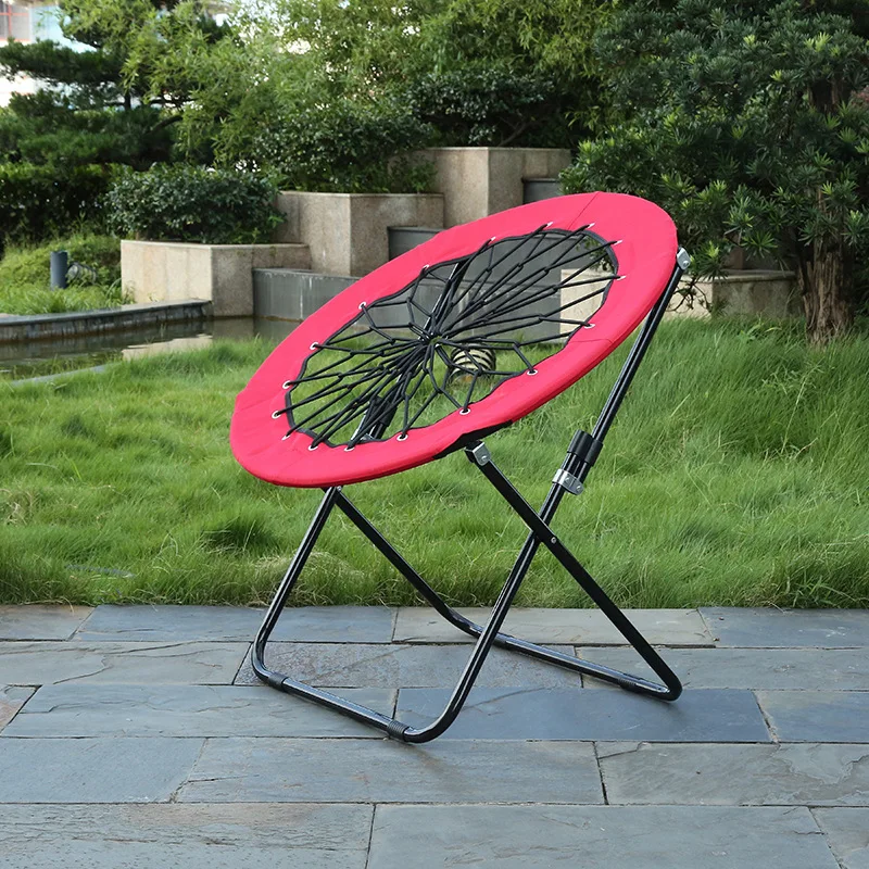 Durable Outdoor Camping Leisure Sports Moon Chair Event Folding Round Bungee Chair High Elastic Cord Camp Chairs