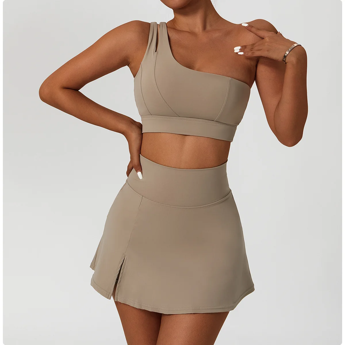 Plus Size Womens Clothing Gym Fitness 2 Piece Yoga Sets Sportswear Lulu Sports Bra Tennis Skirt Golf Dress for Women Tennis Wear