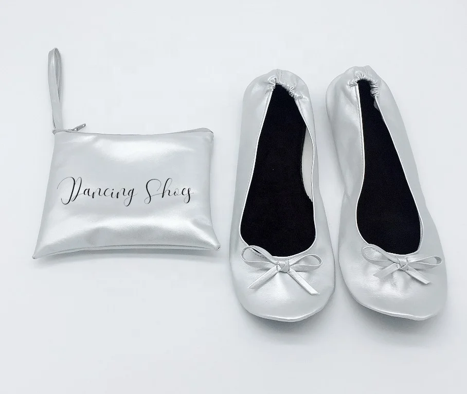 Women cooper Roll Up Ballerina Wedding Slippers