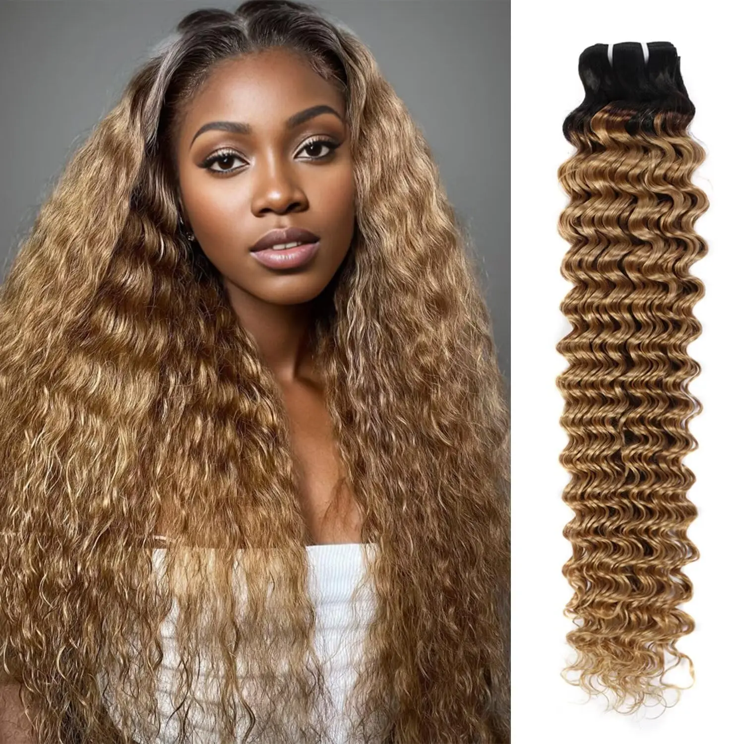 Natura Brazil Human Hair China ali baba  Double Weft Free Tangle Deep Wave Hair Bundle with Healthy Thick Ends
