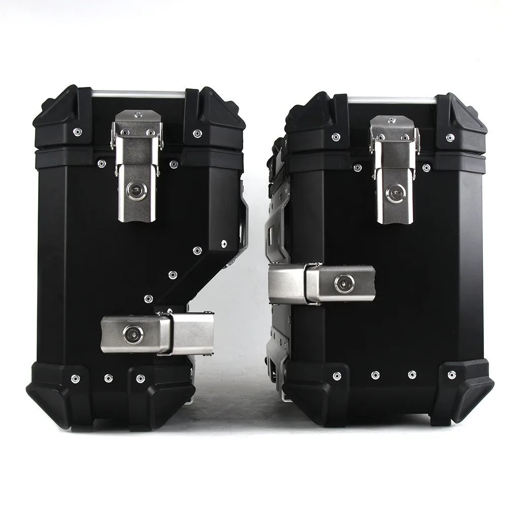 with general purpose bracket anti-fall anti-collision trunk travel essentials motorcycle 38L aluminum alloy side box