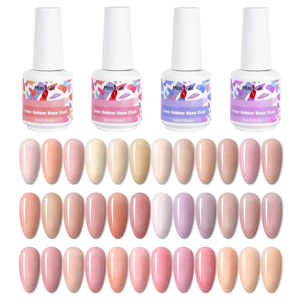 Color Basecoat Nail Supplies Private Label 15ml Base Coat Gel UV Nail Primer Rubber Base Gel