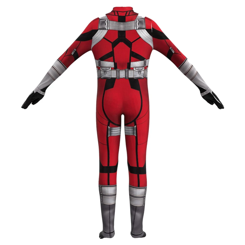 China Factory Winter Guardian Costume Superhero Red and White Guardian Zentai Suits for Men for Halloween TV & Movie Costumes